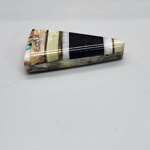 Vintage native american inlaid multi stone bead dangle pendant - Picture 5 of 6